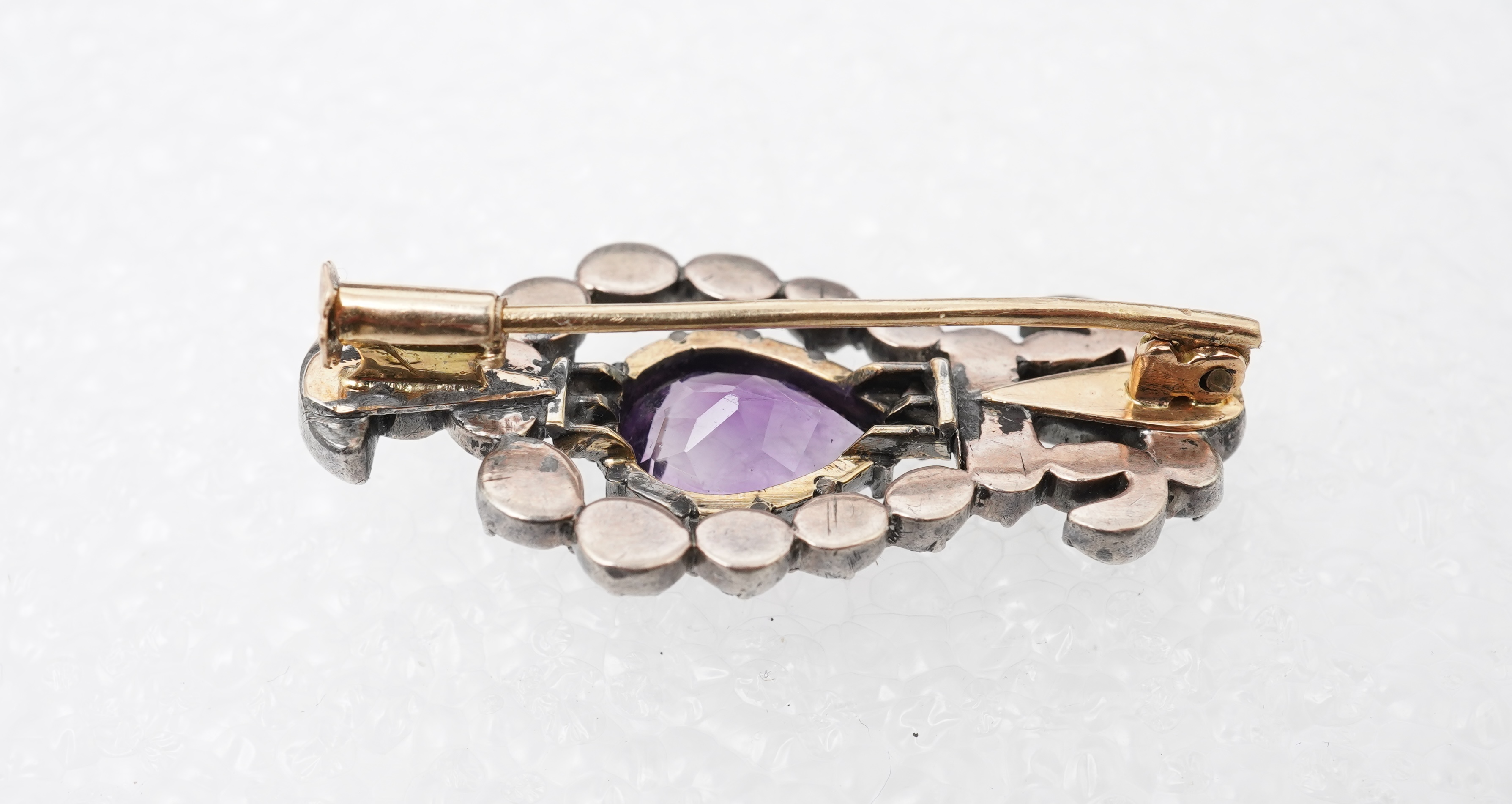 An amethyst and diamond brooch, 19th century and later